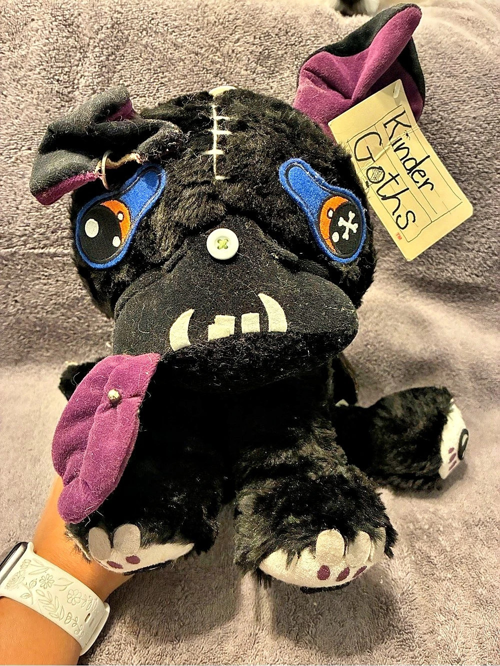 Bonez Kinder Goths Black Purple Plush NWT